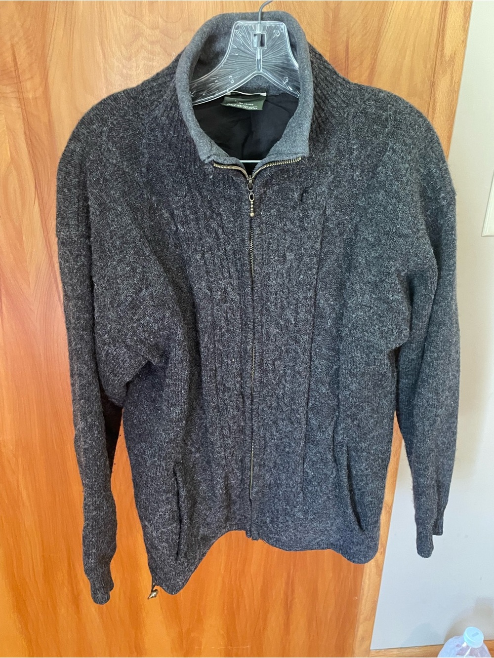 Charcoal Full-Zip Wool Sweater
